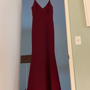 Maroon spaghetti strap maxi dress